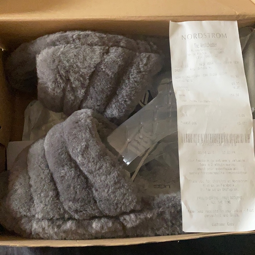 Grey uggs slippers